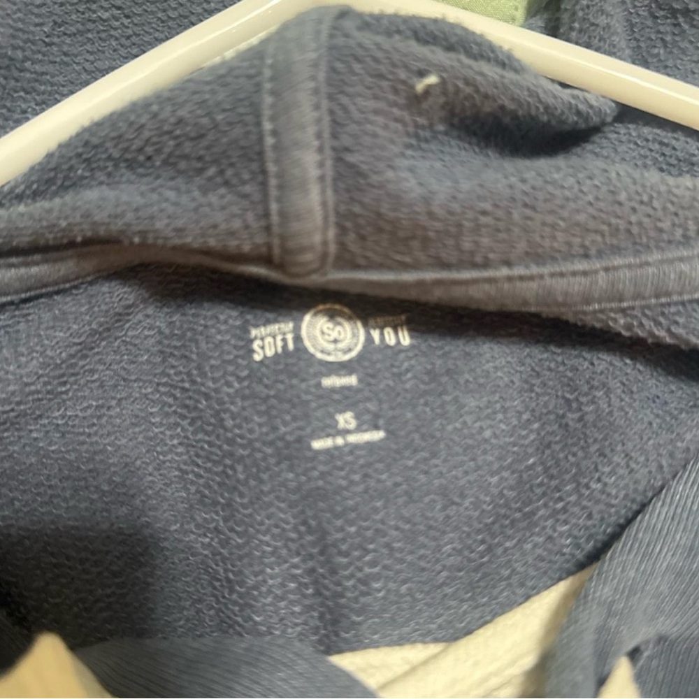 SO Women's Navy Lace-Up Hoodie Sweater - Picture 3 of 3